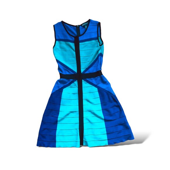 INC Striped Bandage Dress - Turquoise/Blue, Size XS - Picture 8 of 10